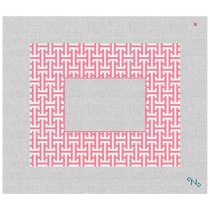 Greek Key Picture Frame Needlepoint Kit Stitched Preview