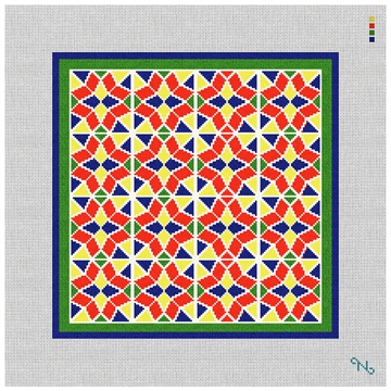 Green Cosenza Needlepoint Tapestry Kit Stitched Preview