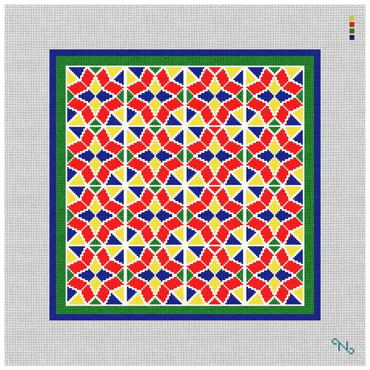 Green Cosenza Needlepoint Tapestry Kit Stitched Preview