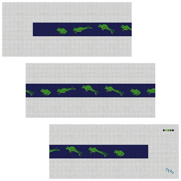 Green Frog Needlepoint Belt Kit