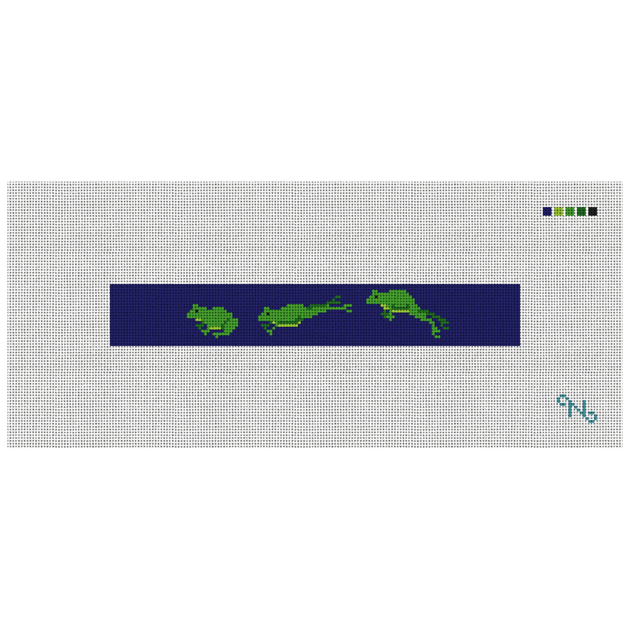 Green Frog Needlepoint Key Fob Kit