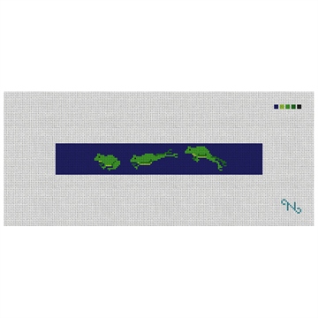 Green Frog Needlepoint Key Fob Kit
