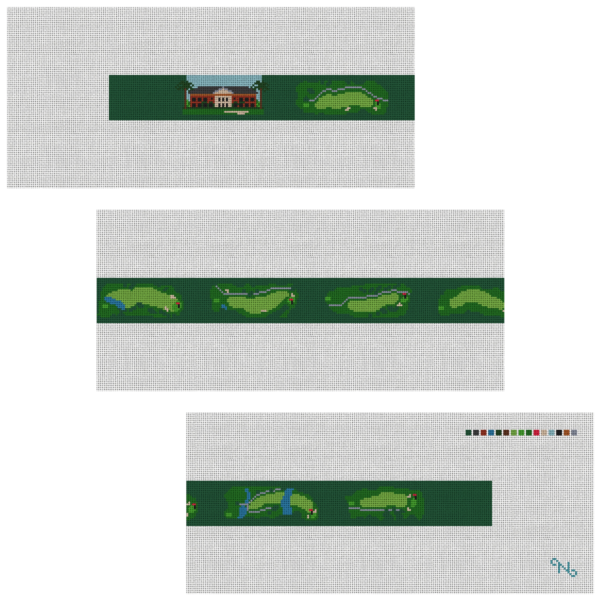 Green Island Golf Course Needlepoint Belt Kit