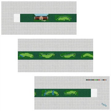 Green Island Golf Course Needlepoint Belt Kit Stitched Preview