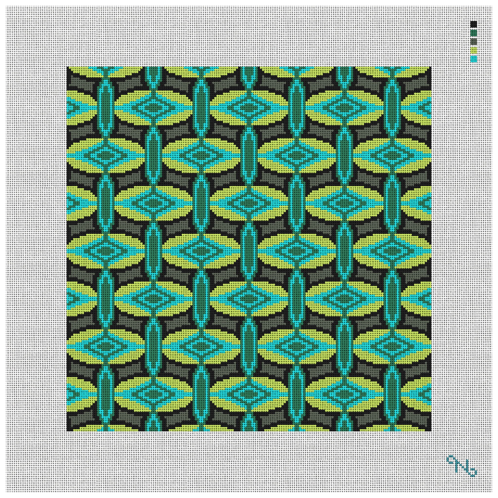 Green Mayotte Needlepoint Kit