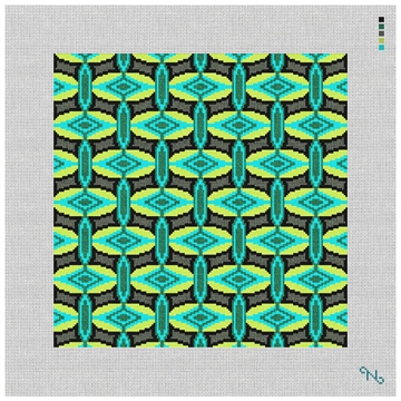 Green Mayotte Needlepoint Kit Stitched Preview