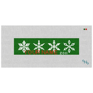 Green Snowflake - Personalized Needlepoint Kit Stitched Preview