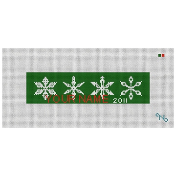 Green Snowflake - Personalized Needlepoint Kit