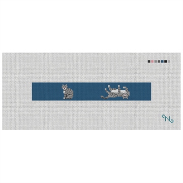 Grey Tabby Cat Needlepoint Key Fob Kit