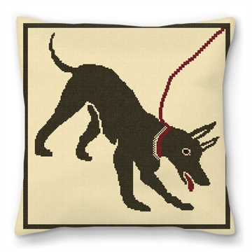 Guard Dog Needlepoint Pillow