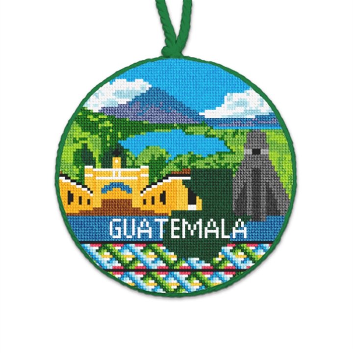 Guatemala Needlepoint Ornament 