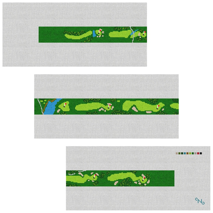 Gulph Mills Golf Club Needlepoint Belt Kit Stitched Preview