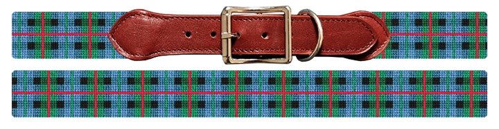 Gunn Tartan Needlepoint Dog Collar