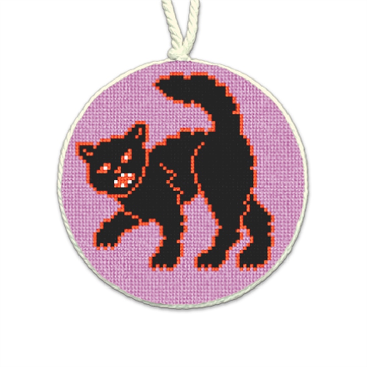 Halloween Cat Needlepoint Ornament