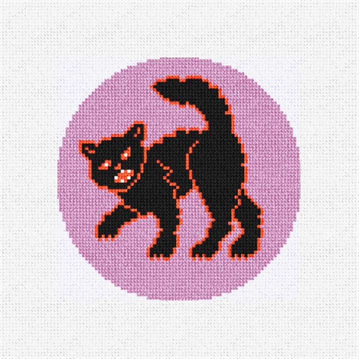 Halloween Cat Needlepoint Ornament Kit