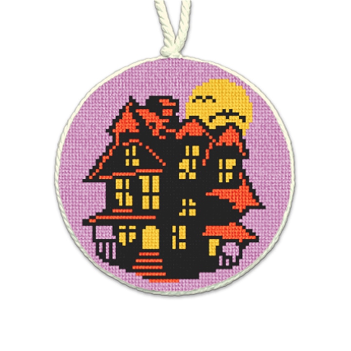 Halloween House Needlepoint Ornament 