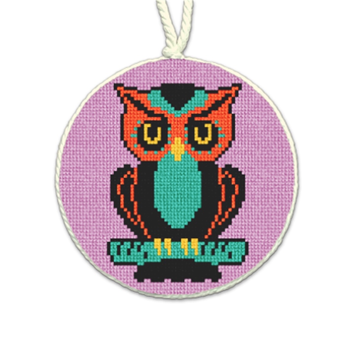 Halloween Owl Needlepoint Ornament