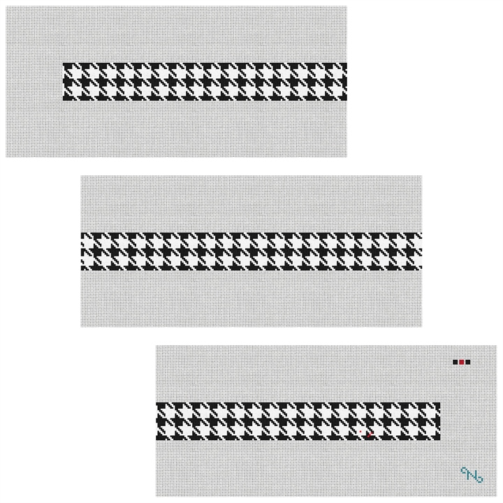 Handsome Houndstooth Needlepoint Belt Kit Stitched Preview