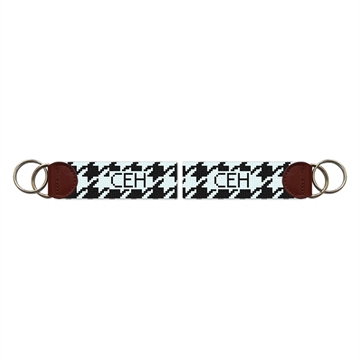 Handsome Houndstooth Needlepoint Key Fob