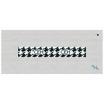 Handsome Houndstooth Needlepoint Key Fob Kit Stitched Preview