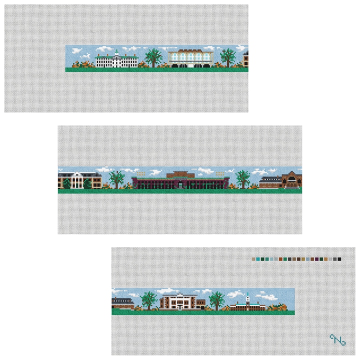 Hanover New Hampshire Needlepoint Belt Kit Stitched Preview