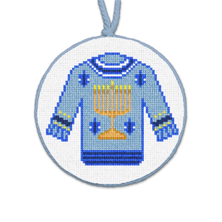 Hanukkah Ugly Sweater Needlepoint Ornament