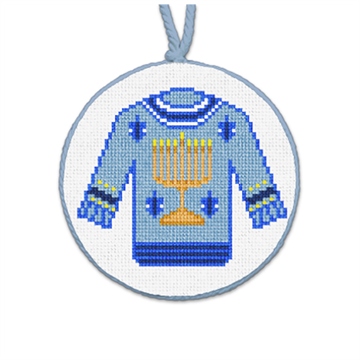 Hanukkah Ugly Sweater Needlepoint Ornament