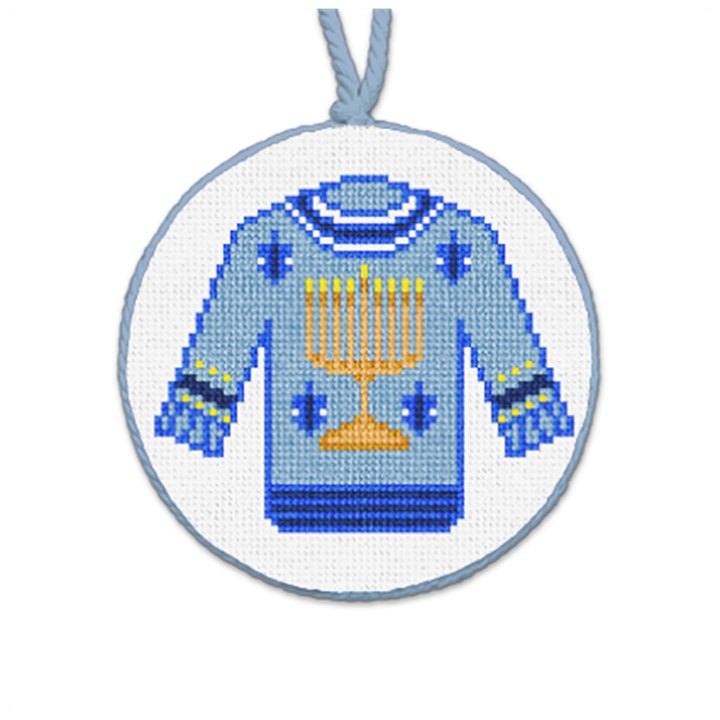 Hanukkah Ugly Sweater Needlepoint Ornament