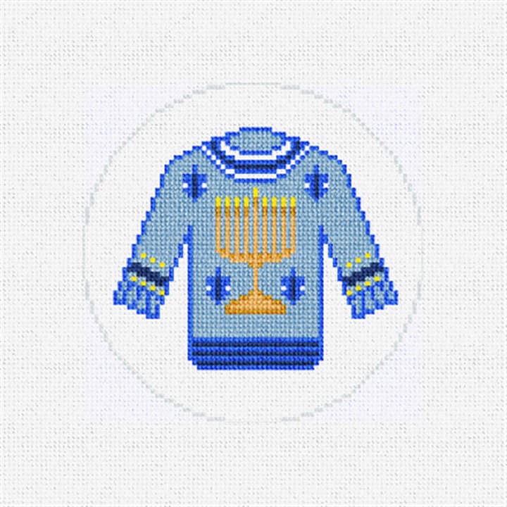 Hanukkah Ugly Sweater Needlepoint Ornament Kit