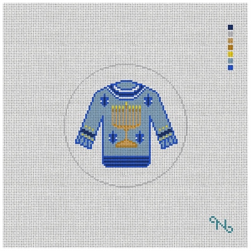 Hanukkah Ugly Sweater Needlepoint Ornament Kit