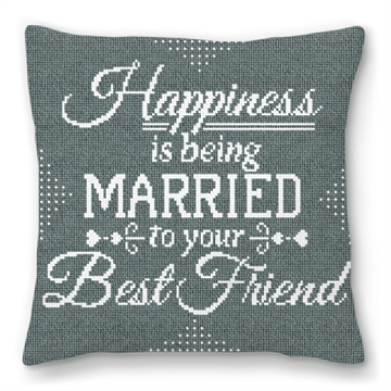 Happiness Needlepoint Pillow
