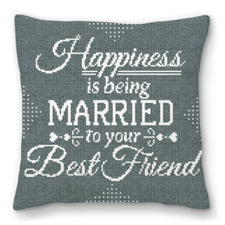 Happiness Needlepoint Pillow