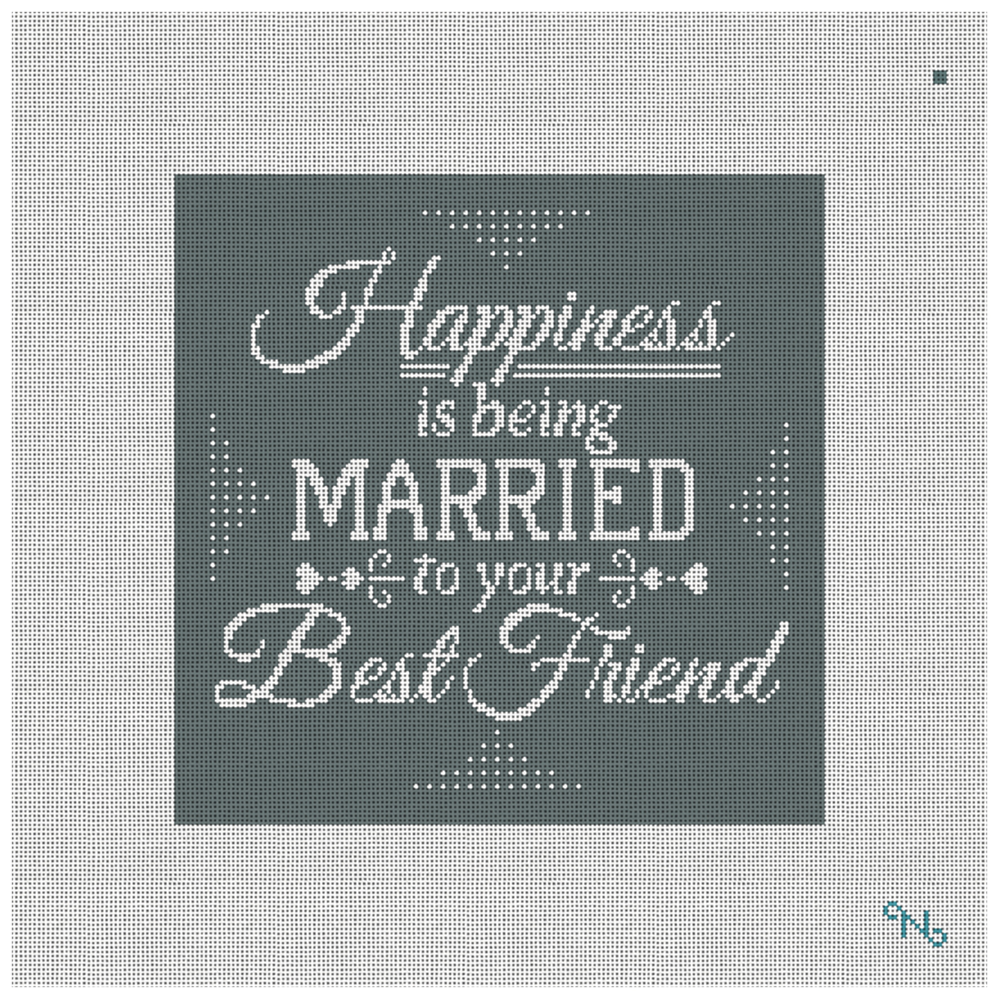 Happiness Needlepoint Pillow Kit