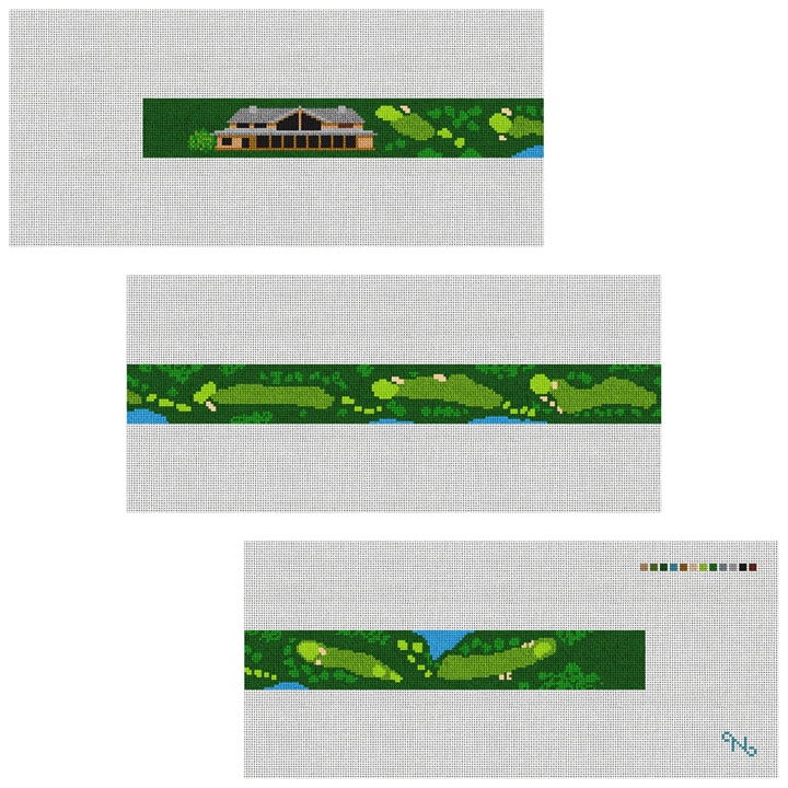 Harding Park Golf Course Needlepoint Belt Kit Stitched Preview