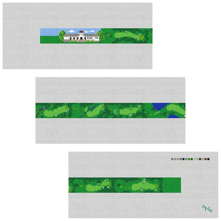 Hartford Golf Club Needlepoint Belt Kit Stitched Preview