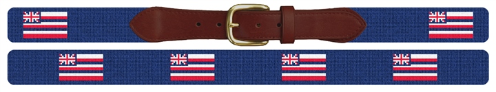 Hawaii Flag Needlepoint Belt 