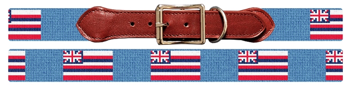 Hawaii Flag Needlepoint Dog Collar