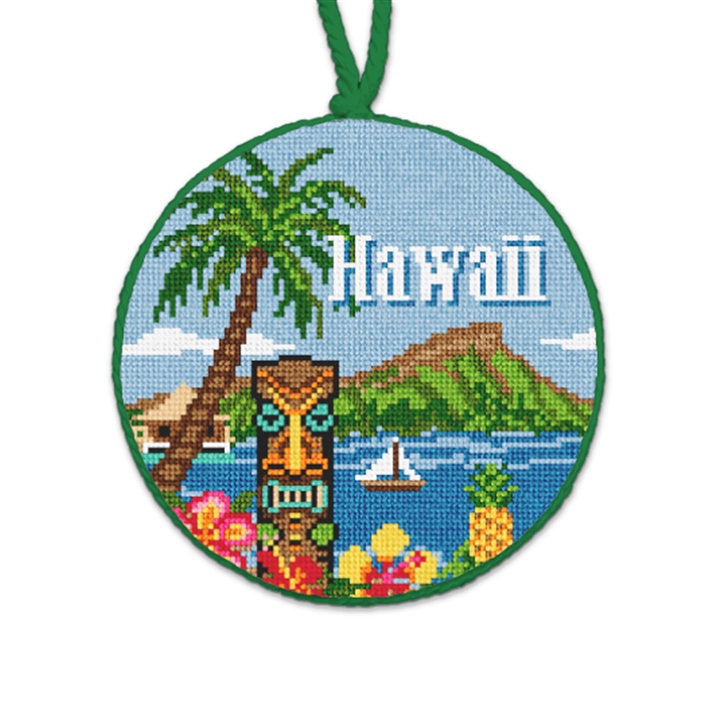 Hawaii Needlepoint Ornament