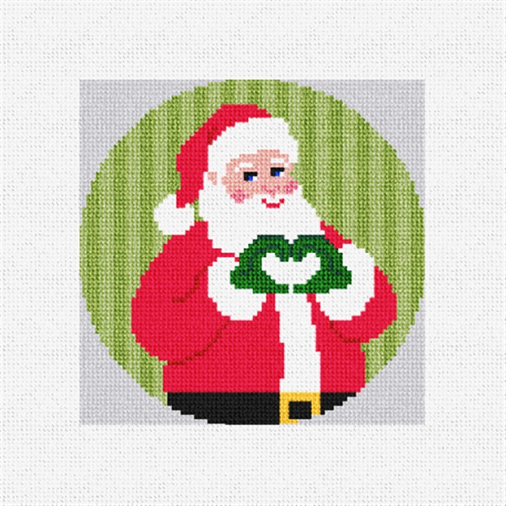 Heart Hands Silly Santa Needlepoint Ornament Kit