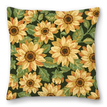 Hello Sunflowers Needlepoint Pillow