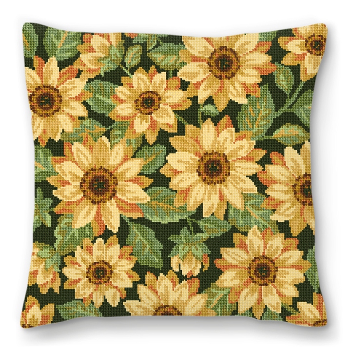 Hello Sunflowers Needlepoint Pillow
