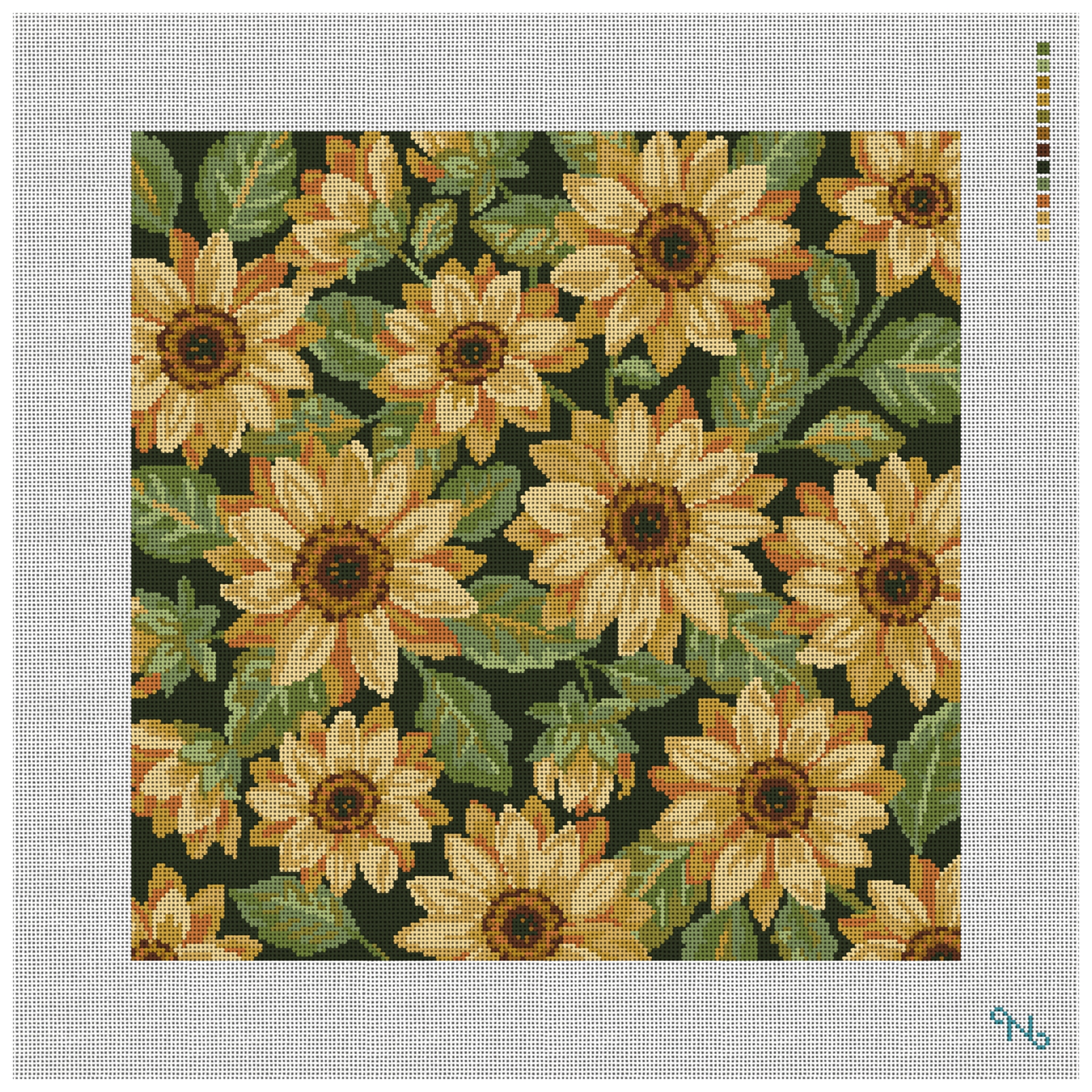 Hello Sunflowers Needlepoint Pillow Kit