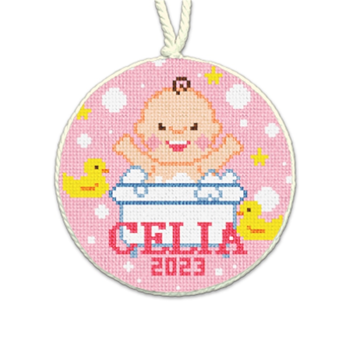Her Bubble Bath Needlepoint Ornament 