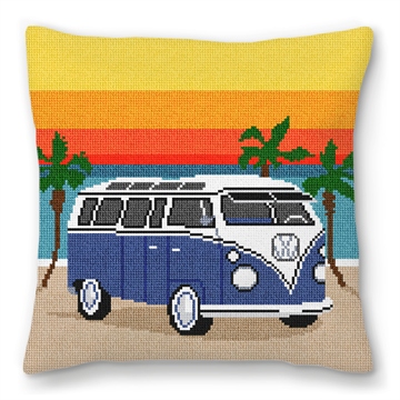 Hippie Van Needlepoint Pillow