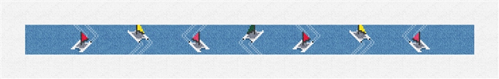 Hobie Cats Needlepoint Dog Collar Kit Stitched Preview