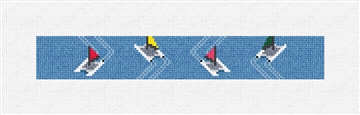 Hobie Cats Needlepoint Key Fob Kit Stitched Preview