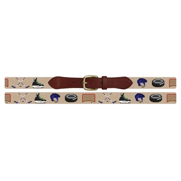 Hockey Gear Needlepoint Belt 