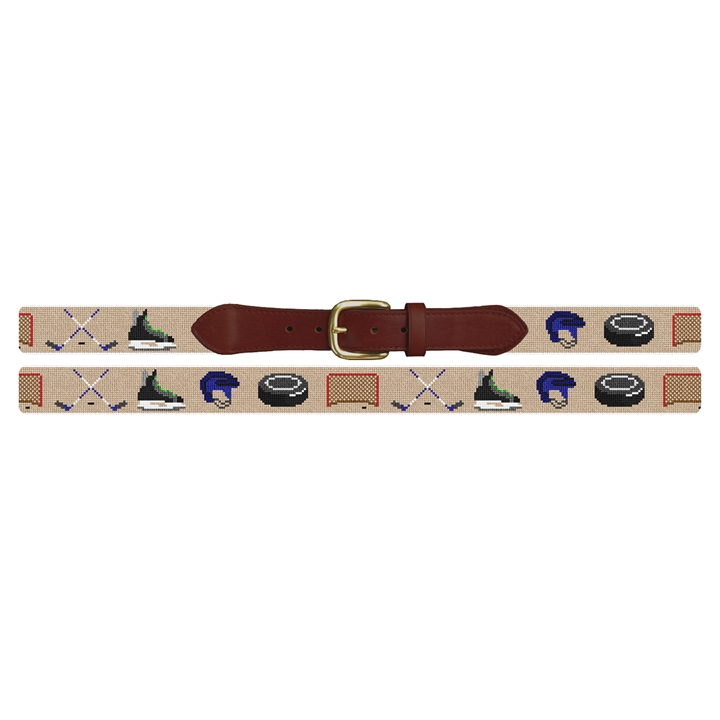 Hockey Gear Needlepoint Belt 