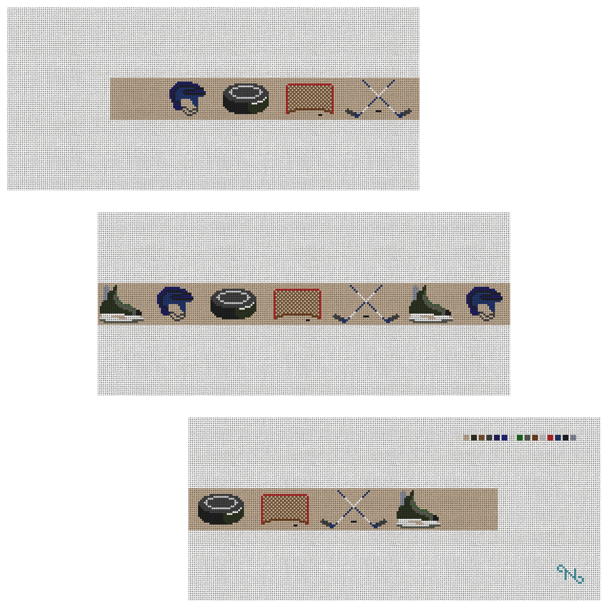 Hockey Gear Needlepoint Belt Kit