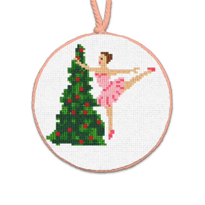 Holiday Ballet Needlepoint Ornament 